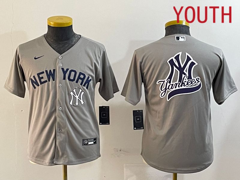 Youth New York Yankees Blank Grey Game 2024 Nike MLB Jersey style 12188->youth mlb jersey->Youth Jersey
